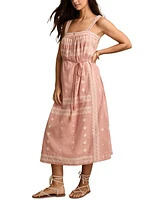 Lucky Brand Women's Printed Cotton Sleeveless Midi Dress