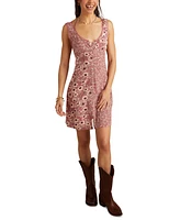Lucky Brand Women's Femme Print Mix Sleeveless Mini Dress