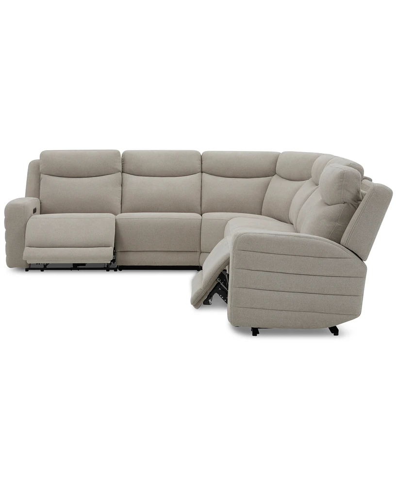 Kristyan -Pc. Fabric Sectional with 2 Power Recliners
