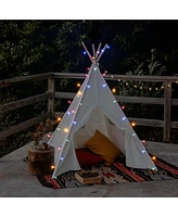 Yescom Patio Umbrella Solar String Light with Remote Control Timer Fit 8-Rib 8/9/10 Ft Outdoor 128 Rgb Led 8 Mode Camping Tents