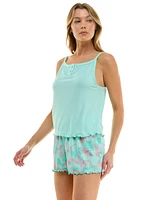 Roudelain Women's Cami Tank Top with Lettuce Edging