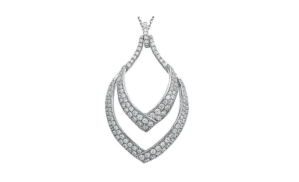 Suzy Levian Pave Cubic Zirconia Sterling Silver Modern Pendant