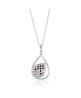 Suzy Levian Sterling Silver Cubic Zirconia Teardrop Pendant