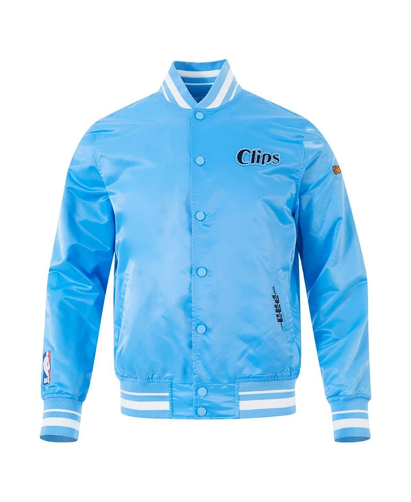Pro Standard Men's Blue La Clippers 2024/25 City Edition Chenille Satin Full-Snap Jacket