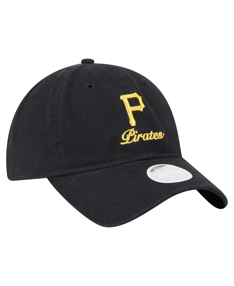 New Era Women's Black Pittsburgh Pirates Preppy Team 9TWENTY Adjustable Hat
