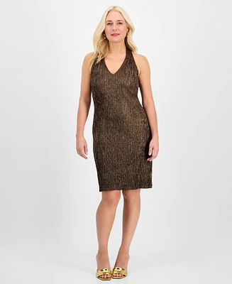 Connected Women's Sleeveless Halter-Neck A-Line Dress