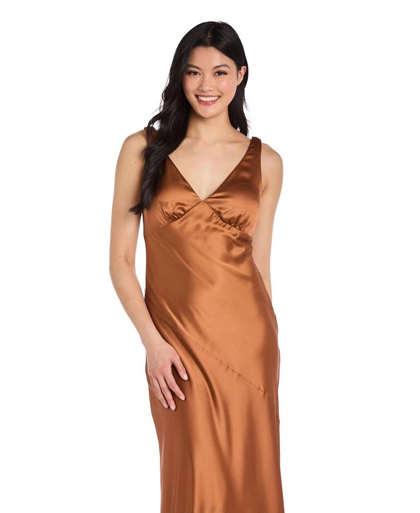 Morgan & Company Juniors' Cowl-Back Charmeuse Gown