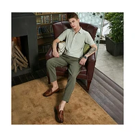Campus Sutra Men's Sage Green Seamless Solid Polo T-Shirt
