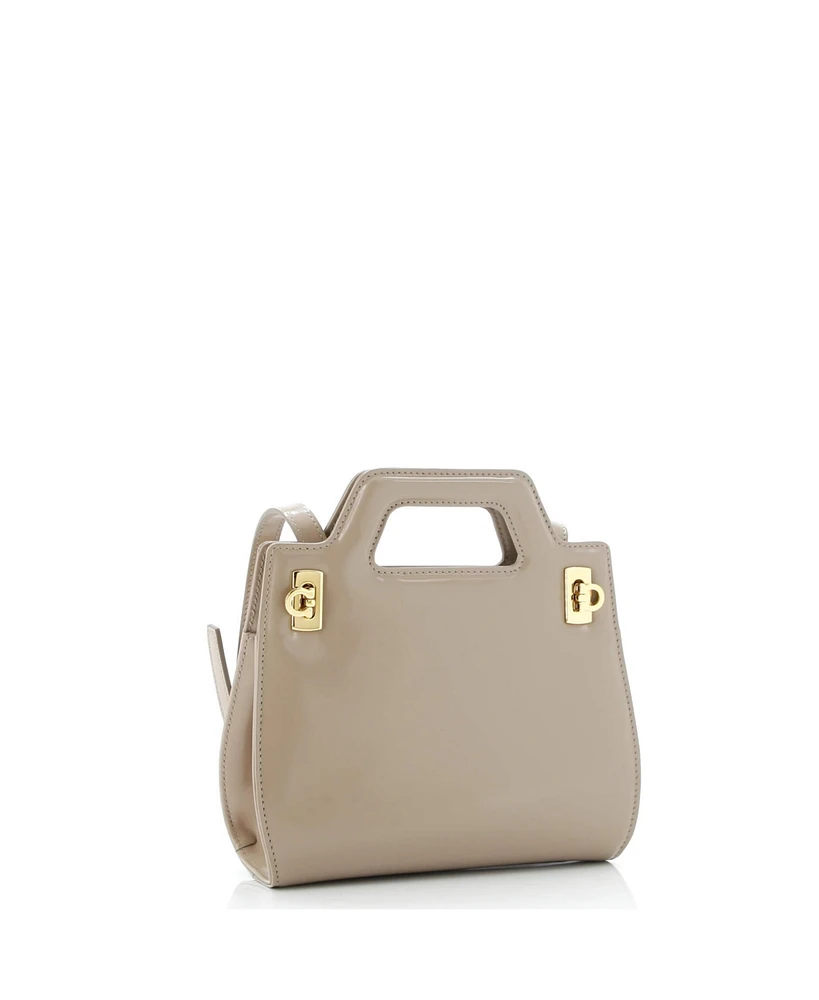 Pre-Owned Salvatore Ferragamo Mini Wanda Top Handle Shoulder Bag Leather