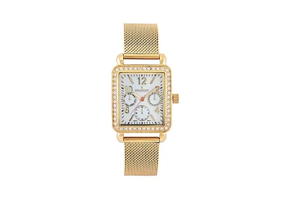 Peugeot Women's 35x30mm 14K Gold Plated Square Dress Watch