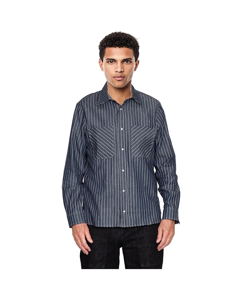 Level 7 Men's American Heritage Collection Indigo Stripe Shirt