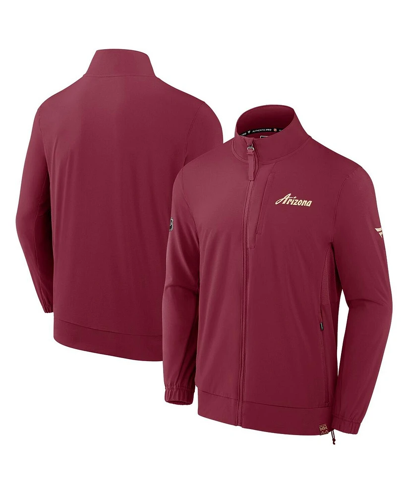 Fanatics Men's Garnet Arizona Coyotes Woven Rink Full-Zip Jacket