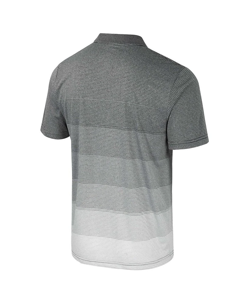 Colosseum Men's Gray Houston Cougars Striped Mesh Polo Shirt