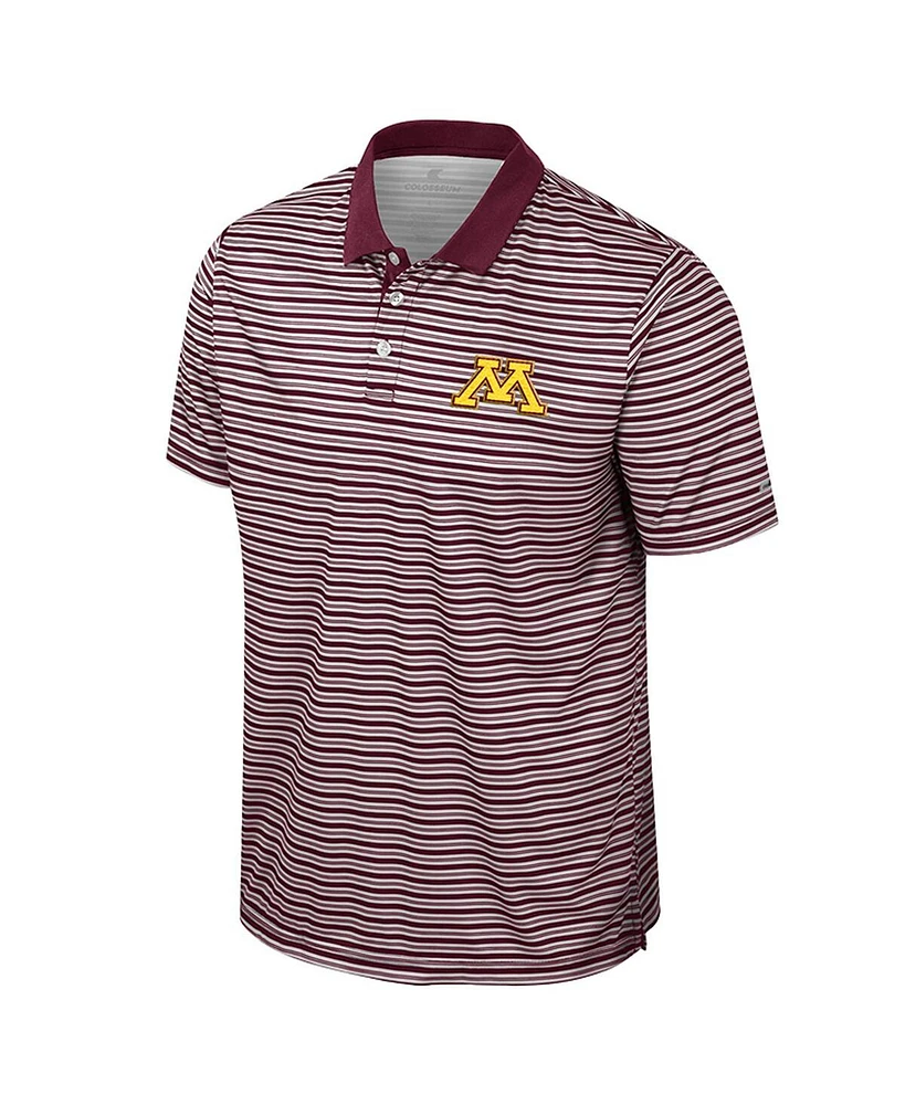 Colosseum Men's Maroon Minnesota Golden Gophers Striped Polo Shirt