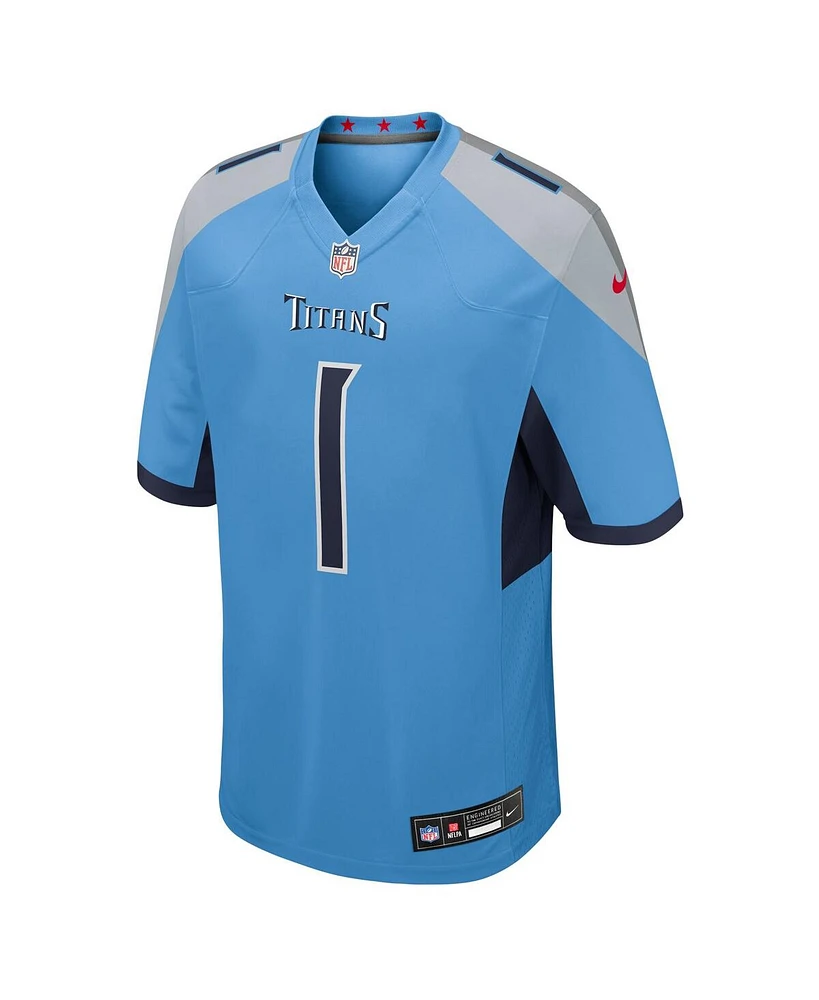 Nike Men's Cameron Ward Light Blue Tennessee Titans 2025 Nfl Draft First Round Pick Game Jersey