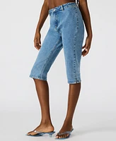 Steve Madden Women's Knee-Length Denim Capri Pants