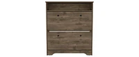 Wayne Shoe Rack 46" H, One Open Storage Shelf, Two Internal Drawers, Doors