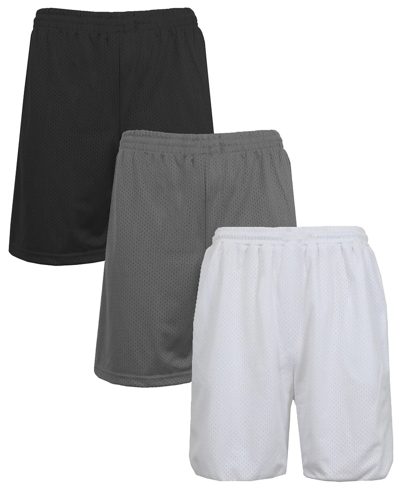 Galaxy By Harvic Men's 3-Pack Jump Start Lightweight Breathable Moisture Wicking Mesh Shorts