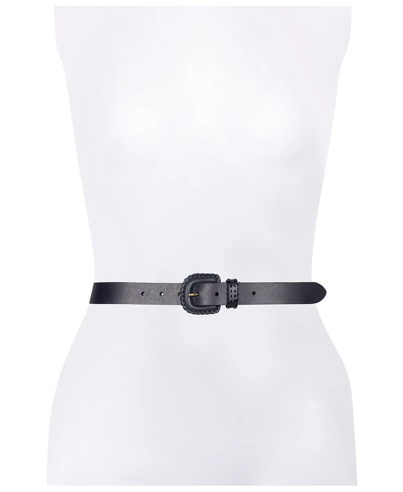 Frye Women's Covered Buckle Leather Lacing Belt