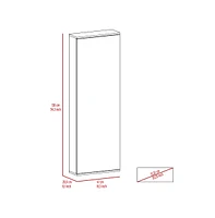 Baltimore Wall Mounted Shoe Rack, Mirror, Single Door, Ten Shoes Capacity, White