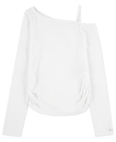 abercrombie kids Girls Asymmetrical Ruched Long Sleeve T-Shirt
