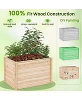 Wooden Raised Garden Bed Elevated Planter Box with Open-Ended Base