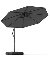 Offset Hanging Umbrella with Base Patio Cantilever Tilt