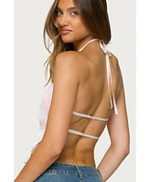Edikted Women's Amit Tiered Chiffon Halter Top