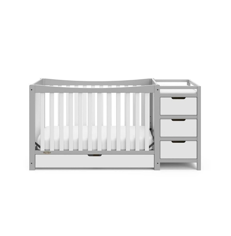 Graco Remi All-in-One Convertible Crib with Drawer and Changer (Pebble Gray)