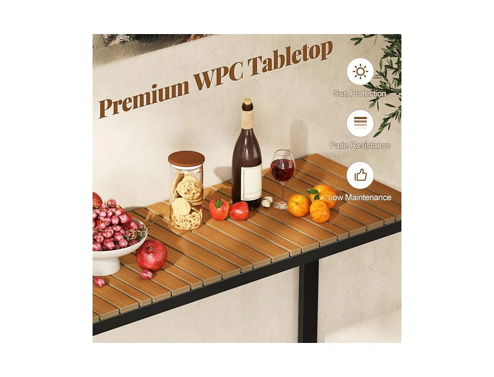 Slickblue Outdoor Rectangle Console Table with Long-Lasting Wpc Tabletop