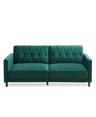 Gold Sparrow 77" Velvet Victoria Convertible Sofa Bed, Created for Macy's