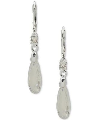 Anne Klein Silver-Tone Briolette Cubic Zirconia Drop Earrings