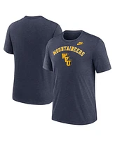 Nike Men's Heather Navy West Virginia Mountaineers Legacy Arch Tri-Blend T-Shirt
