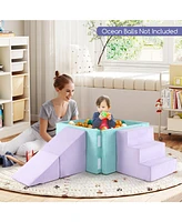 Slickblue Kids 3-in-1 Soft Climbing Blocks Play Set with Foam and Suede Fabric