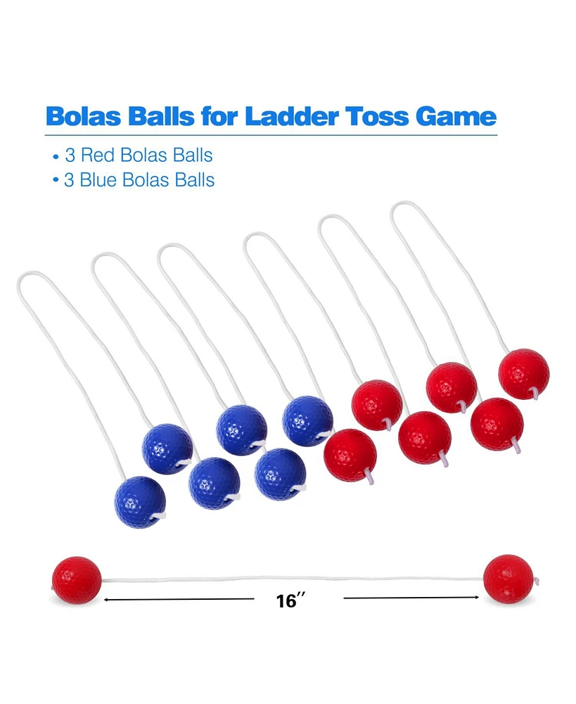 Gse Games & Sports Expert Premium Solid Wood Ladder Ball Toss Game Set with Ladder Ball Bolas & Carrying Case
