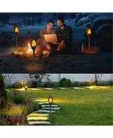 6-Pack Waterproof Flame Solar Torch Light