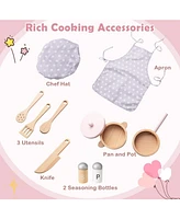 Kids Kitchen Playset with Cooking Accessories and Storage