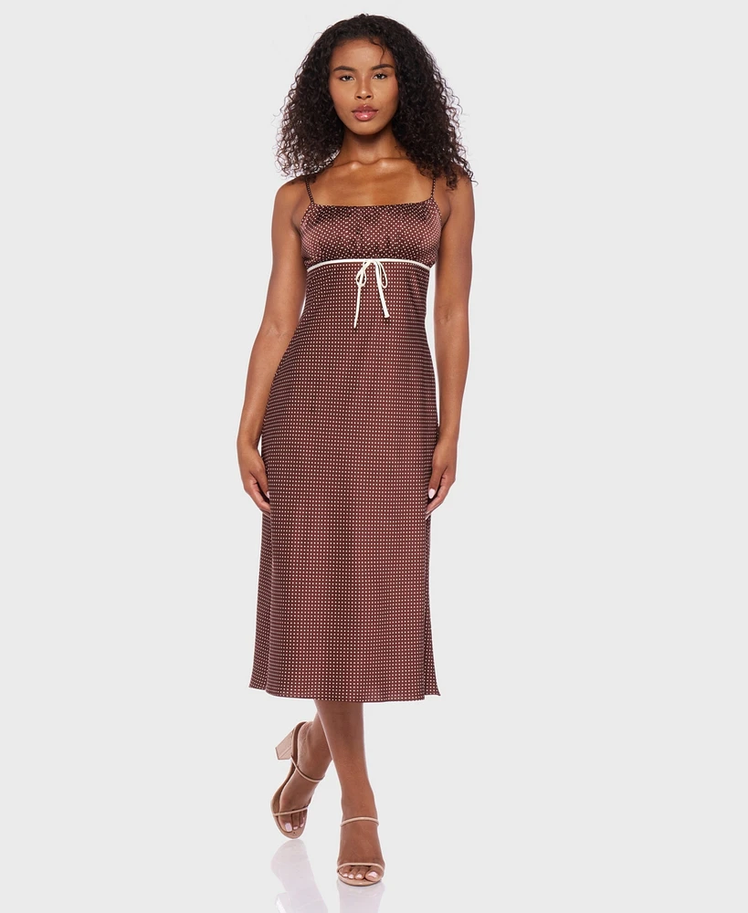 Alex & Sophia Juniors' Polka Dot Sleeveless Scoop Neck Midi Dress
