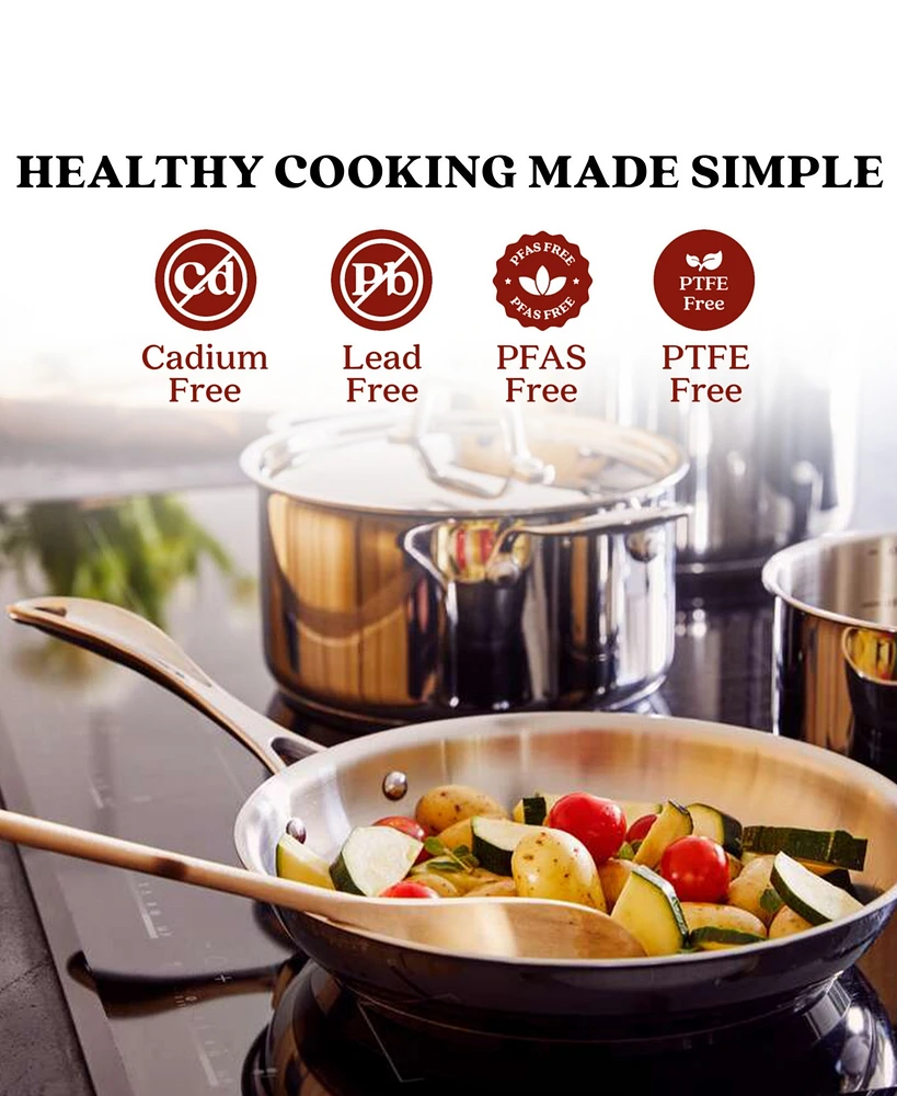 Alva Chef 11" Stainless Steel Frying Pan with Stay-Cool Handle & Induction Ready