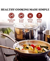 Alva Chef 11" Stainless Steel Frying Pan with Stay-Cool Handle & Induction Ready