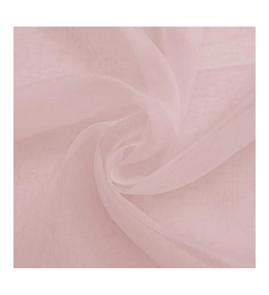 Kate Aurora Hotel Lux 2 Piece Rose Pink Rod Pocket Sheer Curtain Panels