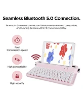 Yunzii Actto B305 Wireless Keyboard, Retro Bluetooth Aesthetic Typewriter Style Keyboard with Integrated Stand