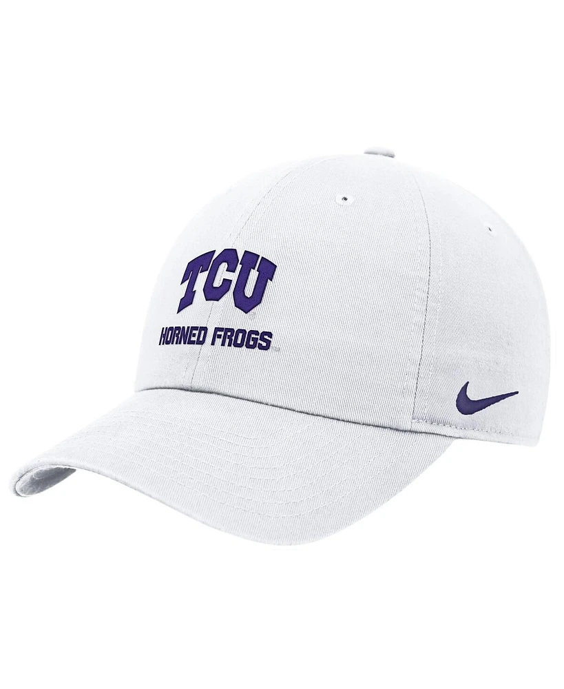 Nike Men's White Tcu Horned Frogs 2025 On-Field Club Adjustable Hat