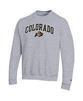 Champion Men's Heather Gray Colorado Buffaloes Arch Over Logo Pullover Sweatshirt
