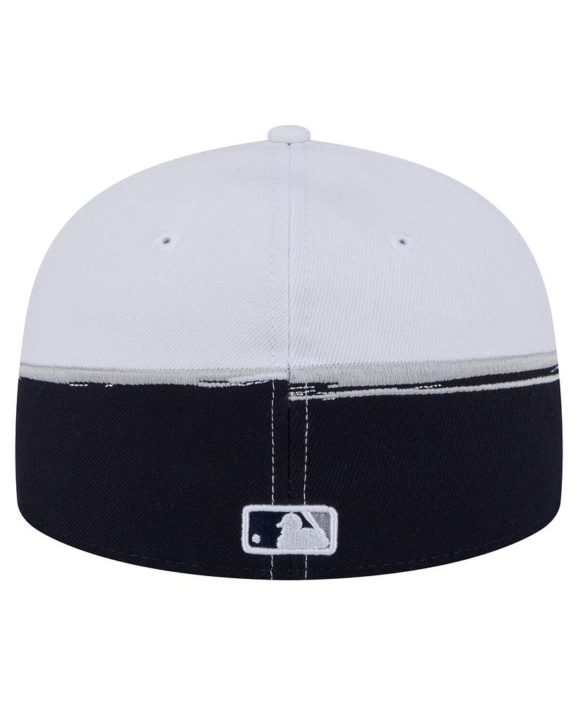 New Era Men's Navy/White York Yankees Paint Stroke 59FIFTY Fitted Hat