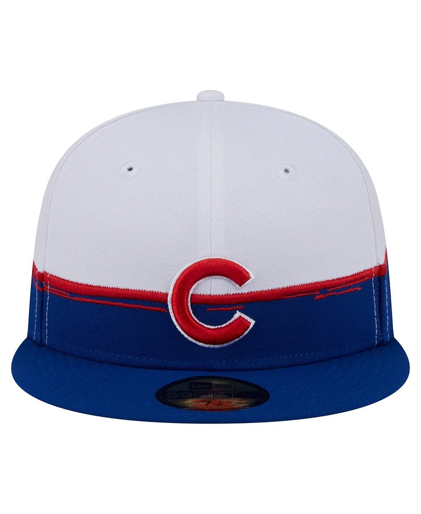 New Era Men's Royal/White Chicago Cubs Paint Stroke 59FIFTY Fitted Hat