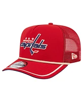 New Era Men's Red Washington Capitals Vintage Team Rope A-Frame 9FIFTY Snapback Hat