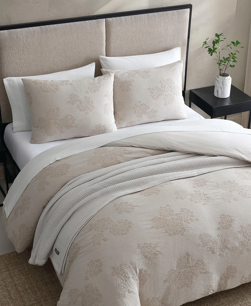 Vera Wang Roses Cotton Jacquard 3-Pc. Comforter Set