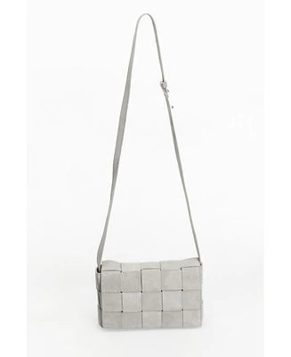 Women's Woven Suede Shoulder Bag