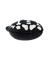 Glitzhome Halloween Hooked Skeleton Cat Shaped Decorative Pillow, 9" x 4"